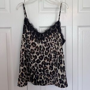 NWT Nordstrom brand BP Leopard print silk camisole size medium